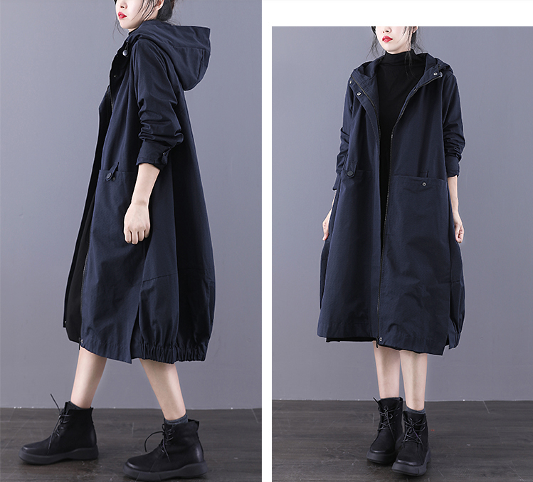 A-line Long Women Casual Hooded Parka Plus Size Coat Jacket JT200933