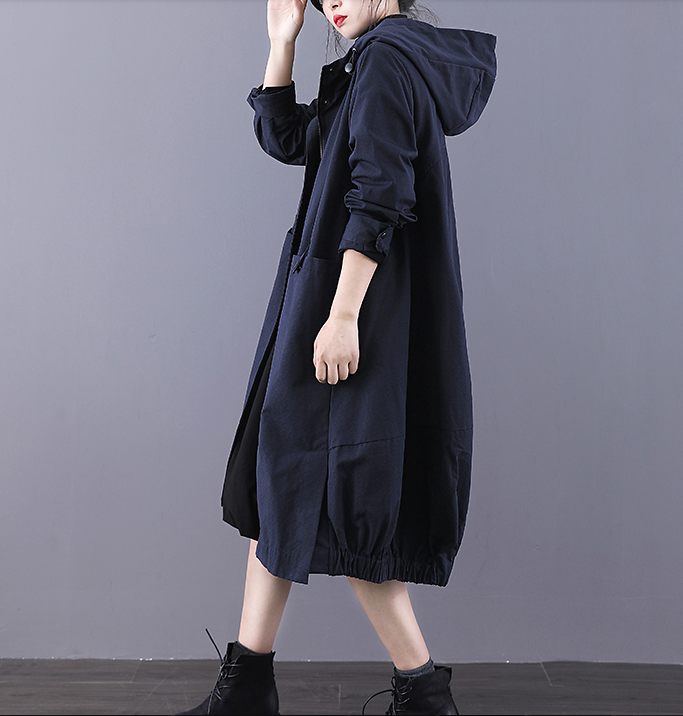 A-line Long Women Casual Hooded Parka Plus Size Coat Jacket JT200933