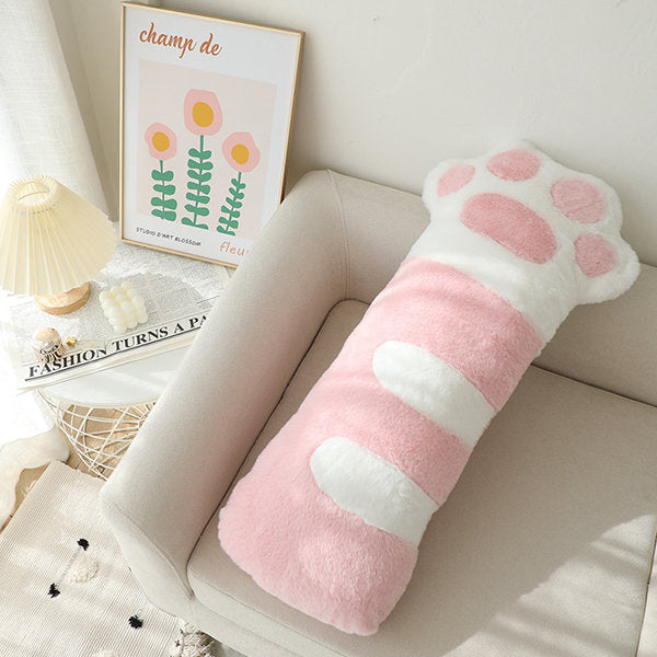 Cute Plush Cat Paw Long Throw Pillow Gifts