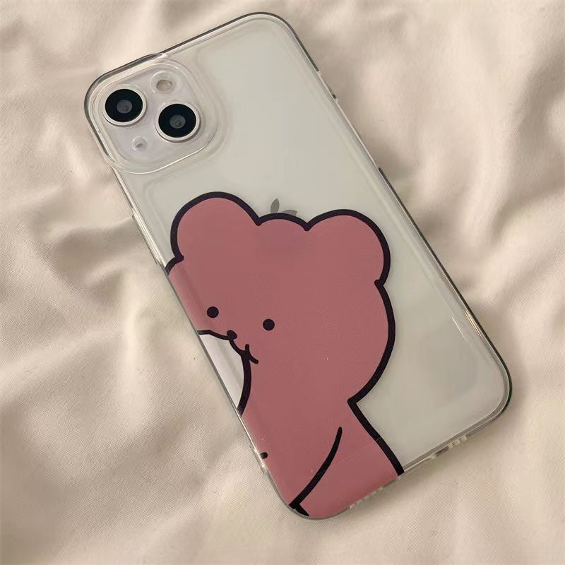 Funda para teléfono a juego con lindo oso conejito de parejas de dibujos animados