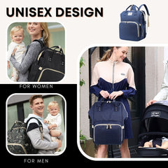 4-in-1 Backpack - Crib, Diaper Bag, Sun Shade & USB Integration