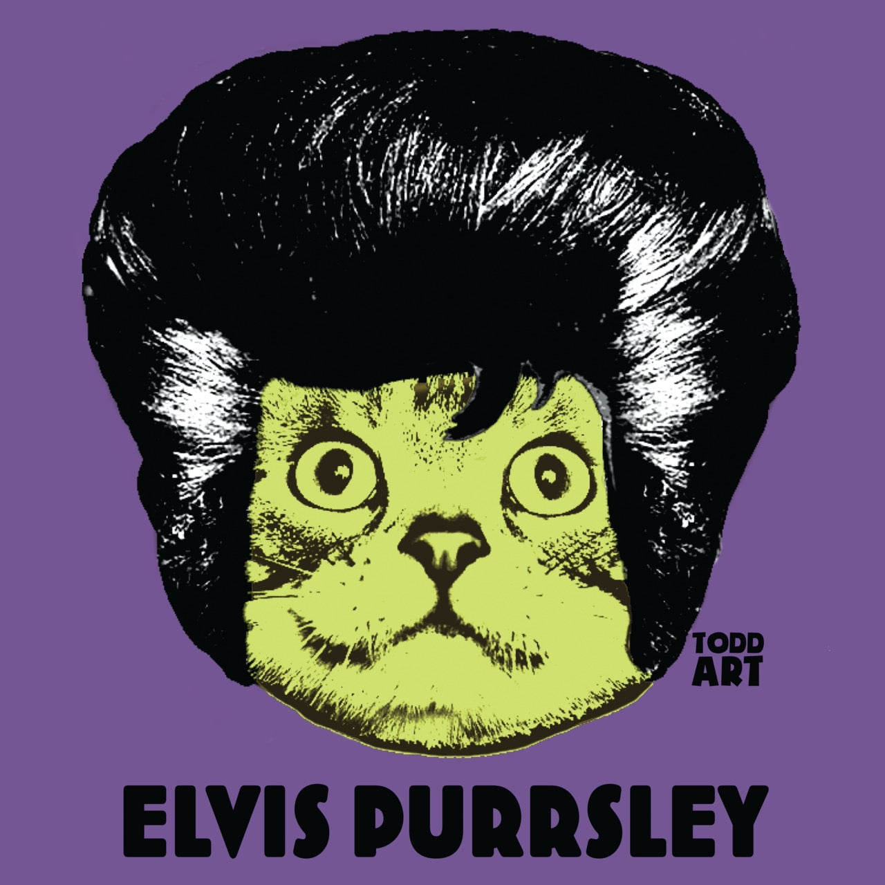 Elvis Purrsley-Druck auf Plexiglas montiert von Todd Goldman