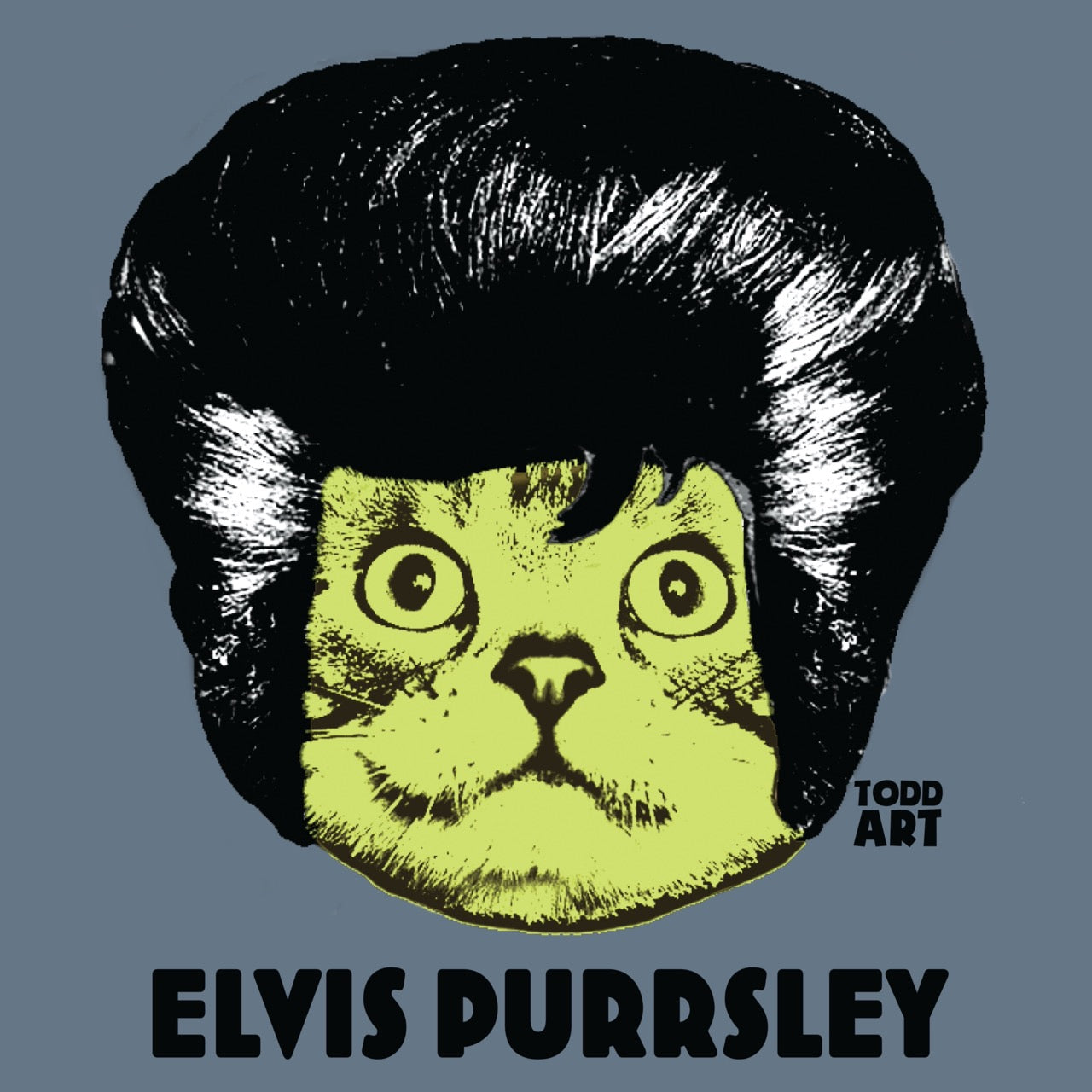 Elvis Purrsley-Druck auf Plexiglas montiert von Todd Goldman