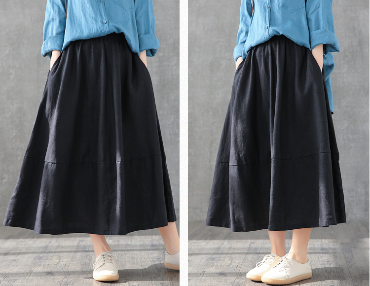 Casual linen loose fitting Women's Skirts DZA2007125