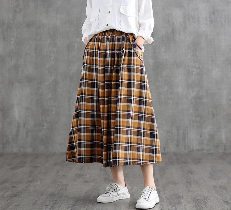 Casual Cotton Linen loose fitting Women's Skirts DZA2007128