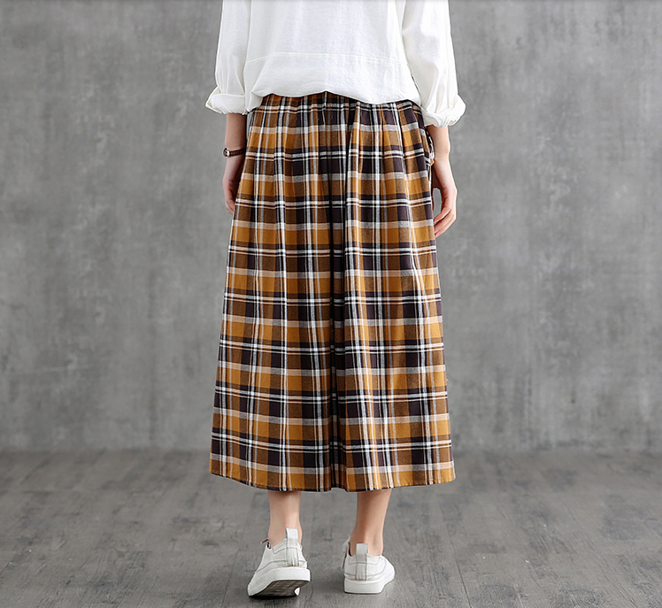 Casual Cotton Linen loose fitting Women's Skirts DZA2007128