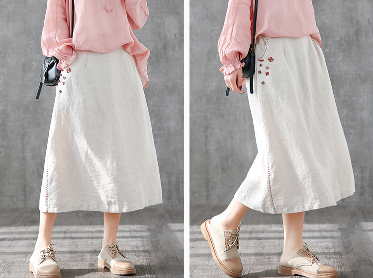 Casual Linen loose fitting Women's Skirts DZA2006135