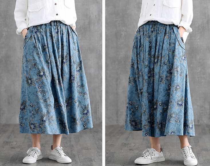 Casual Cotton Linen loose fitting Women's Skirts DZA2007128