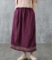 Casual Linen loose fitting Women's Skirts DZA200845