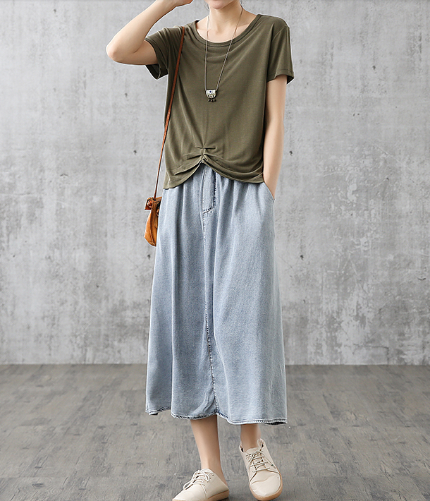 Casual Cotton Linen loose fitting Women's Skirts DZA200843