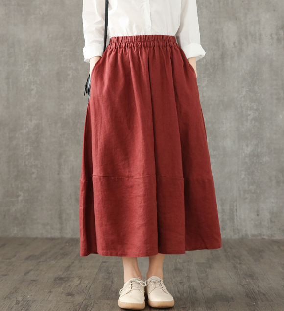 Casual linen loose fitting Women's Skirts DZA2007125