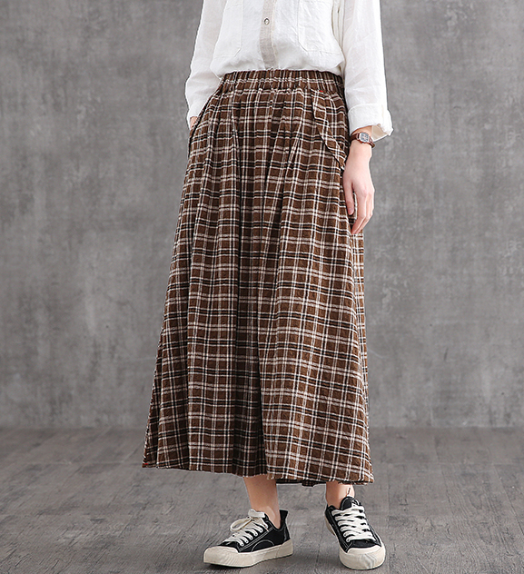 Casual Cotton Linen loose fitting Women's Skirts DZA2007128