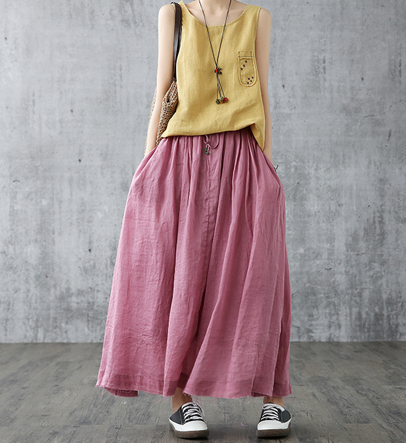 Casual Cotton Linen loose fitting Women's Skirts DZA2007301