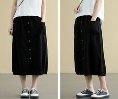 Casual Cotton linen loose fitting Women's Skirts  DZA2005104