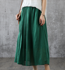 Casual Cotton Linen loose fitting Women's Skirts DZA200841