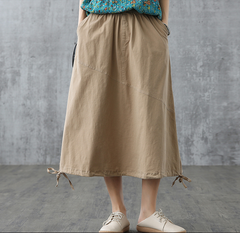 Casual Cotton Linen loose fitting Women's Skirts DZA200844