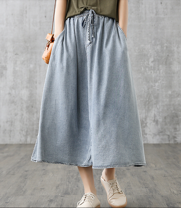 Casual Cotton Linen loose fitting Women's Skirts DZA200843