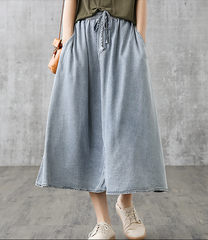 Casual Cotton Linen loose fitting Women's Skirts DZA200843