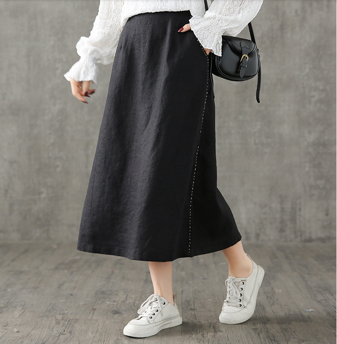 Casual Linen loose fitting Women's Skirts DZA2006135