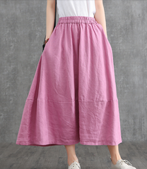 Casual linen loose fitting Women's Skirts DZA2007125