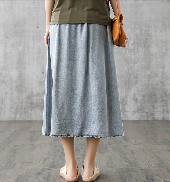 Casual Cotton Linen loose fitting Women's Skirts DZA200843