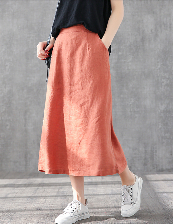 Casual Linen loose fitting Women's Skirts DZA2006135