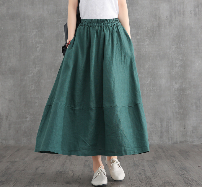 Casual linen loose fitting Women's Skirts DZA2007125