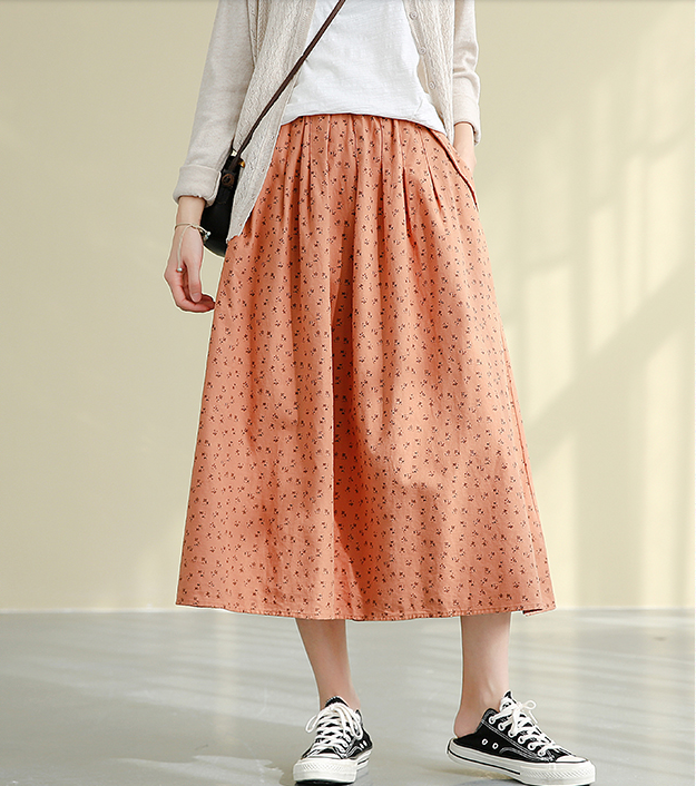 Casual Cotton Linen loose fitting Women's Skirts DZA2007128