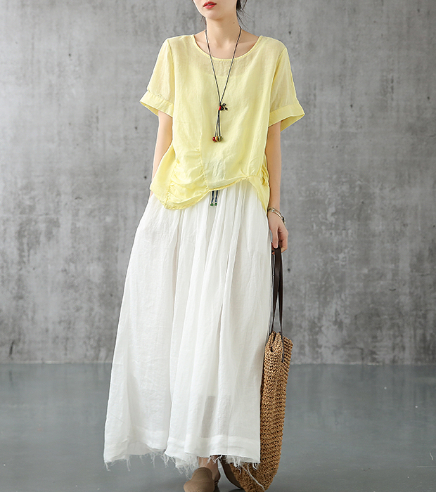 Casual Cotton Linen loose fitting Women's Skirts DZA2007301