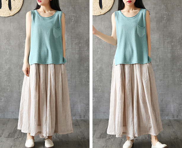 Casual linen loose fitting Women's Skirts  DZA2005261