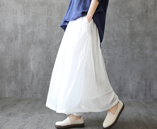 Casual linen loose fitting Women's Skirts  DZA2005261