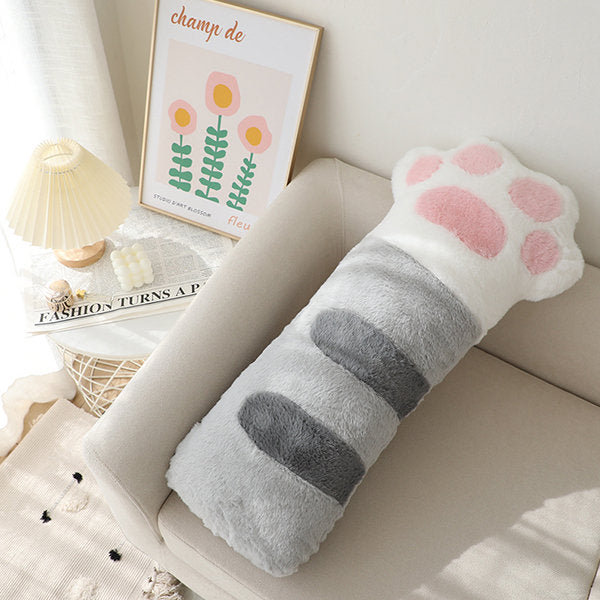 Cute Plush Cat Paw Long Throw Pillow Gifts