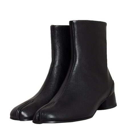 Botas de cuero para mujer Tacones tabi Zapatos con punta dividida