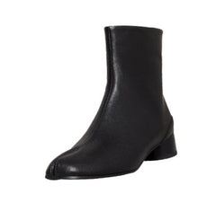 Botas de cuero para mujer Tacones tabi Zapatos con punta dividida