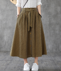 Casual Cotton Linen  loose fitting Women's Skirts  DZA200619