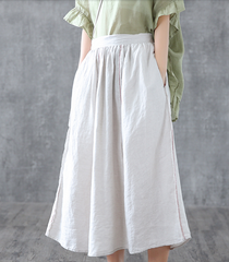 Casual Linen  loose fitting Women's Skirts  DZA200633