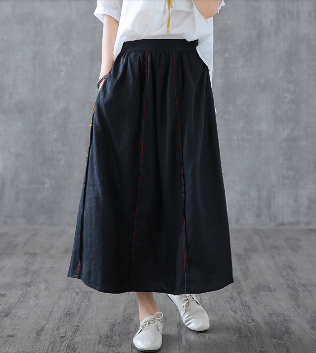 Casual Linen  loose fitting Women's Skirts  DZA200633