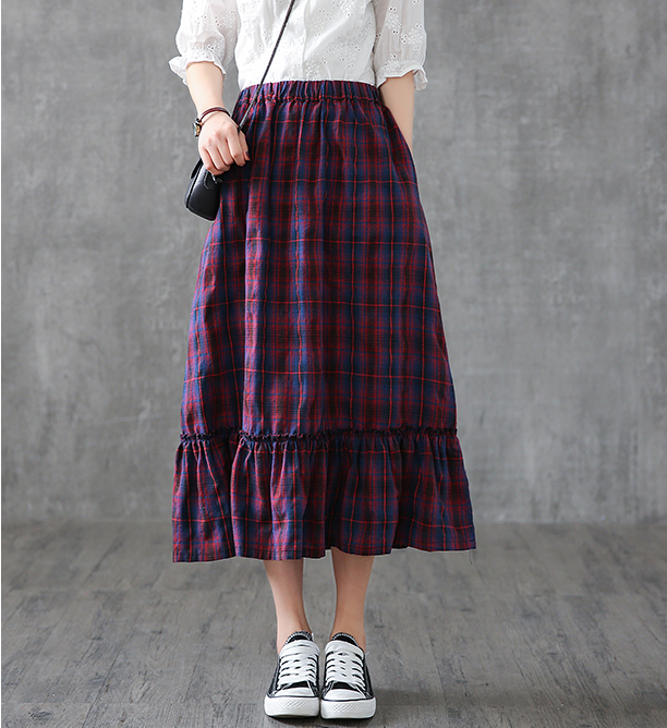 Casual Cotton Linen  loose fitting Women's Skirts  DZA200617