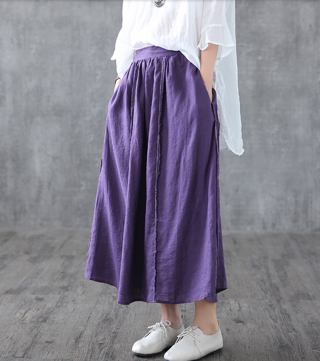 Casual Linen  loose fitting Women's Skirts  DZA200633