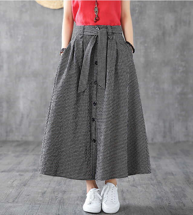 Casual Cotton Linen  loose fitting Women's Skirts  DZA200619