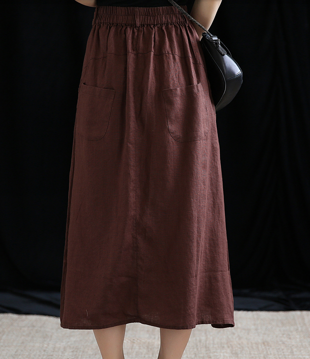 Casual Linen  loose fitting Women's Skirts  DZA200623