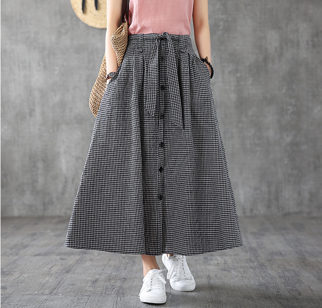 Casual Cotton Linen  loose fitting Women's Skirts  DZA200619