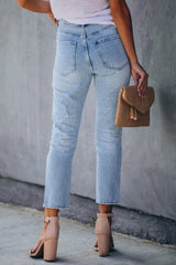 Fashion Casual Broken Holes Stretch Jeans