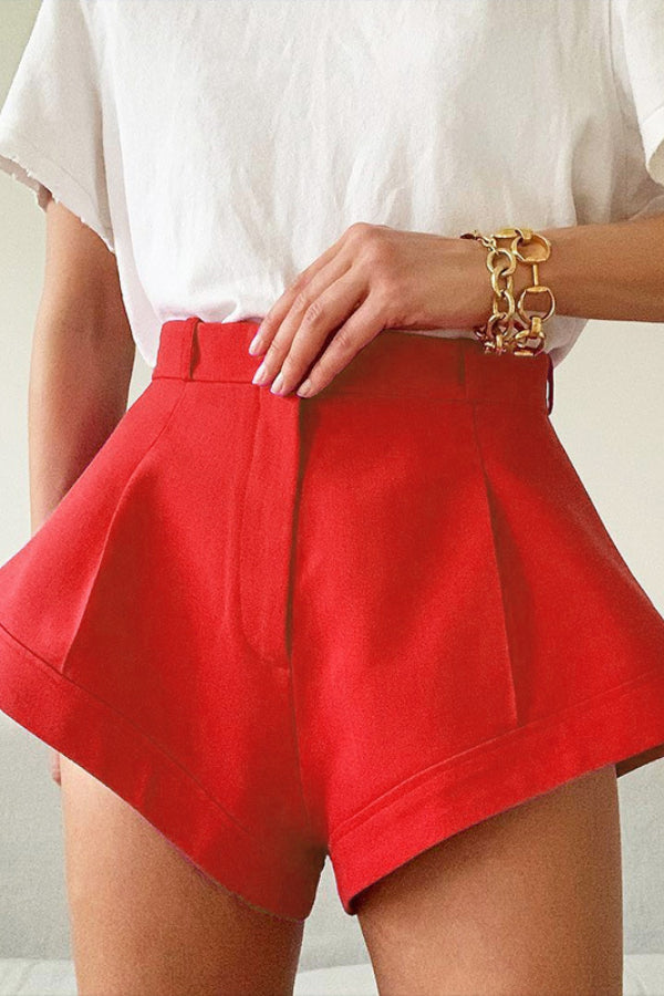 High Waist Wide Leg Casual Shorts