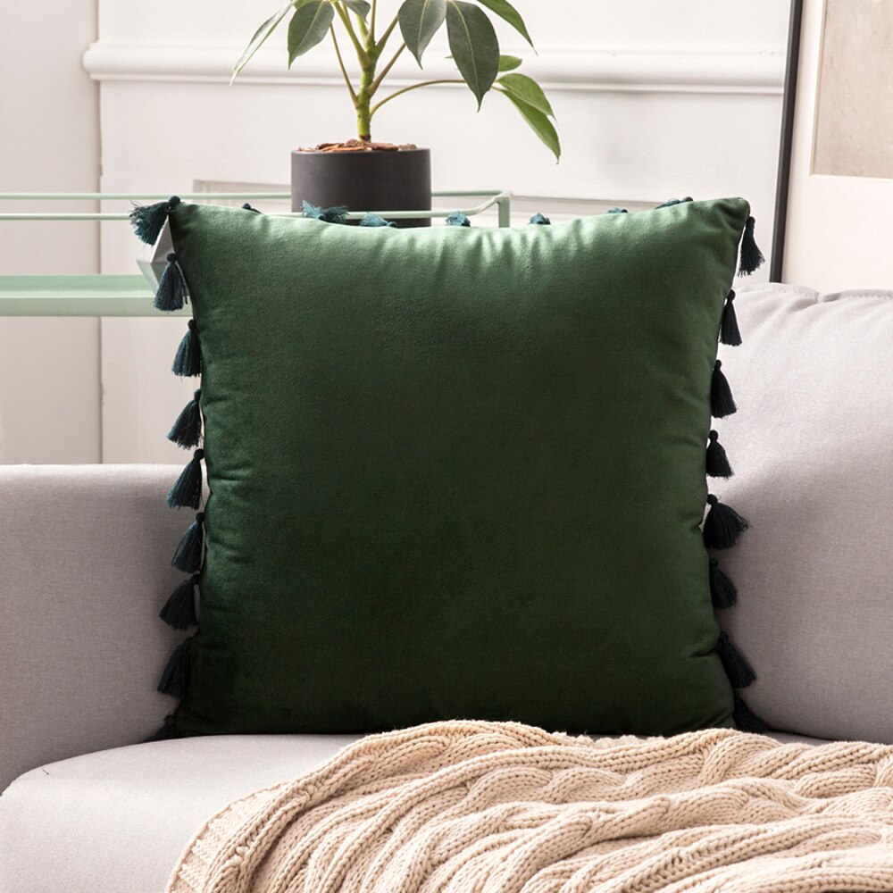 The Boho Velvet Tassel Pillow Cover Collection