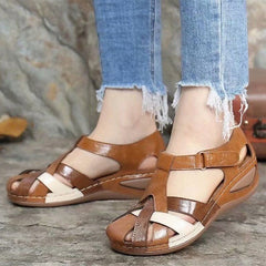 Sandalias Wenkouban para Mujer, Sandalias de tacón de colores combinados, zapatos de verano para Mujer, cuñas de gladiador, Sandalias informales para Mujer, zapatos de plataforma para Mujer