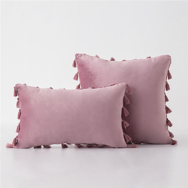 The Boho Velvet Tassel Pillow Cover Collection