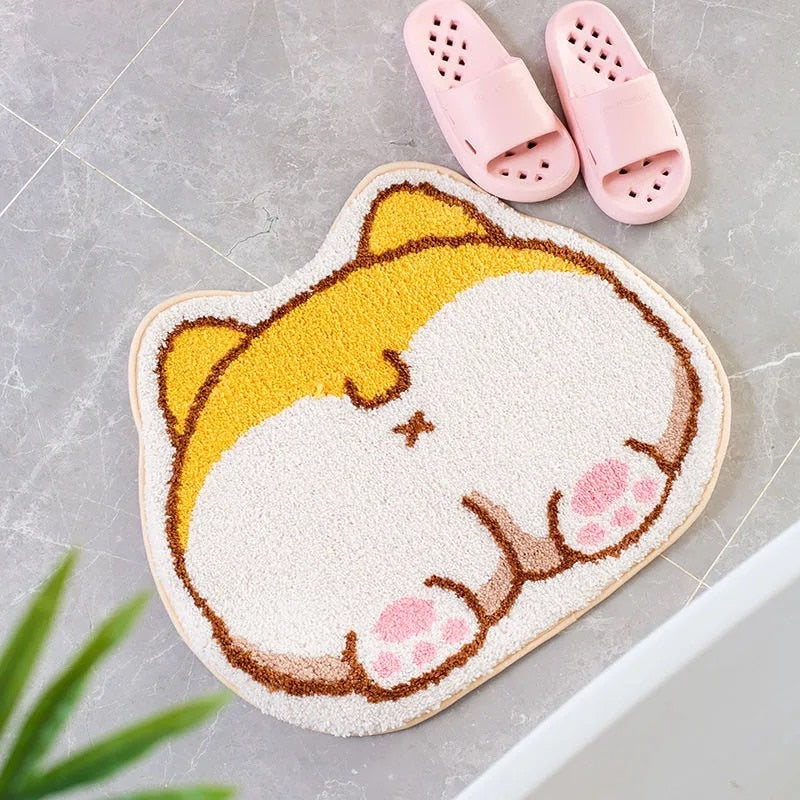 Niedliche Kawaii Corgi Anti-Rutsch-Badezimmer- und Türeingangsmatte 