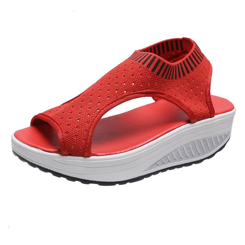 Wenkouban Plus Size Sandalen Damen 2023 Mode Lässige Plateausandalen Damenschuhe Komfort Sommer Weiche Sportsandalen Atmungsaktive Turnschuhe 