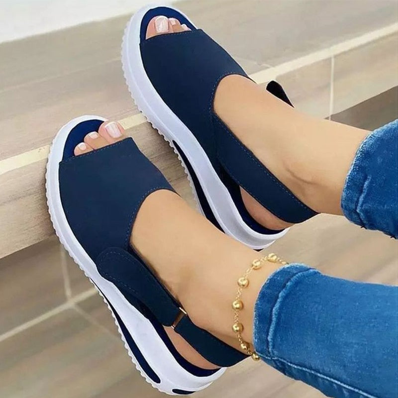 Wenkouban Women Sandals 2022 Heels Sandals Peep Top Summer Shoes Women Platform Sandals Soft Wedges Shoes Sandalias Mujer Casual Footwear